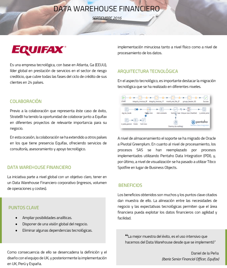 Equifax: Data Warehouse Financiero